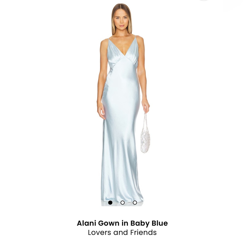 Lovers & Friends Alani Silk Gown Baby Blue